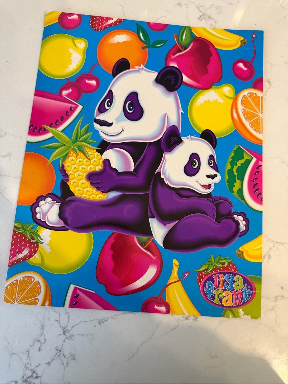 Lisa Frank “Panda Fruit” (Aloha!) Unpunched Double Pocket Folder - 90’s, Y2K VTG